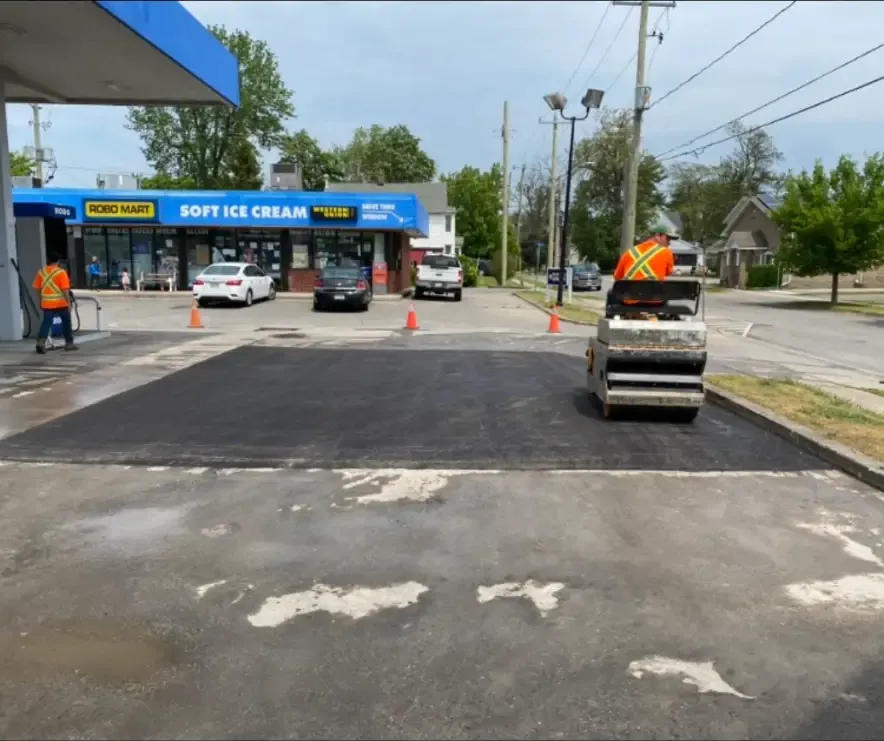Commercial asphalt patch rolling